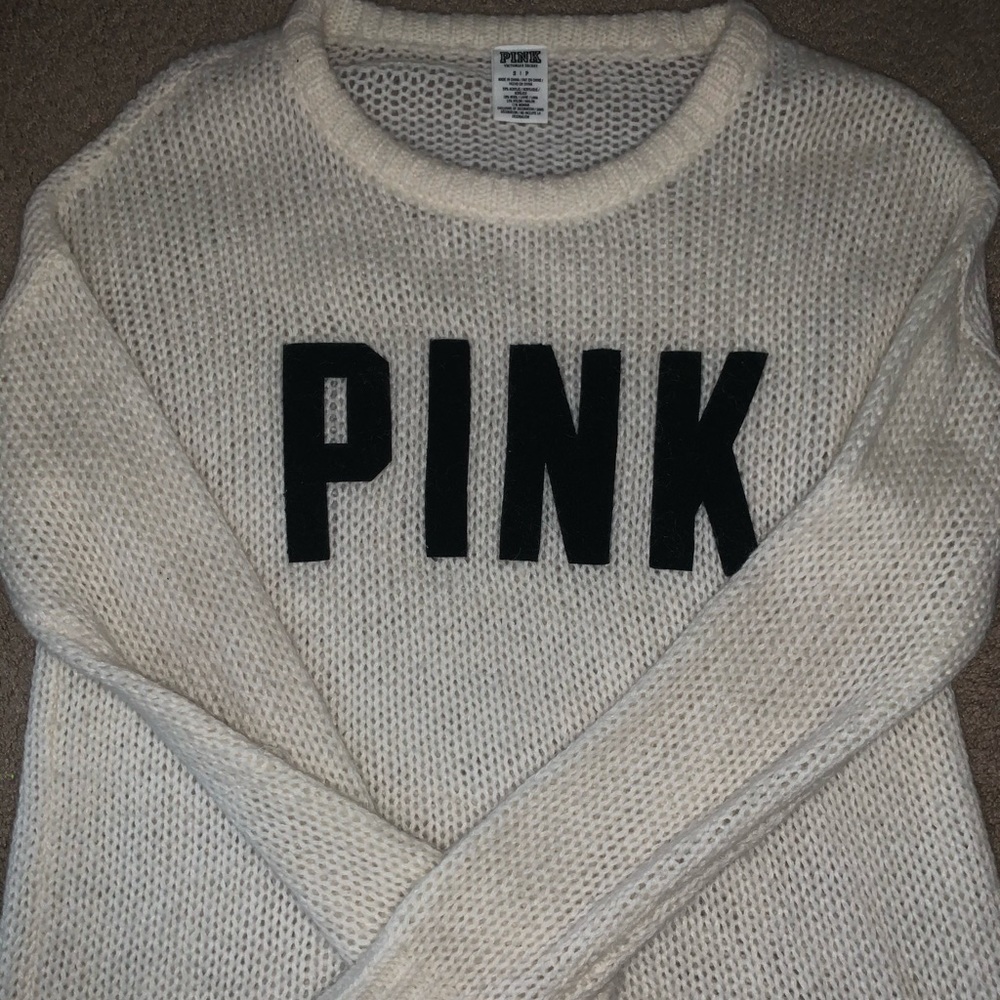 PINK Victoria’s Secret White Knit Sweater
